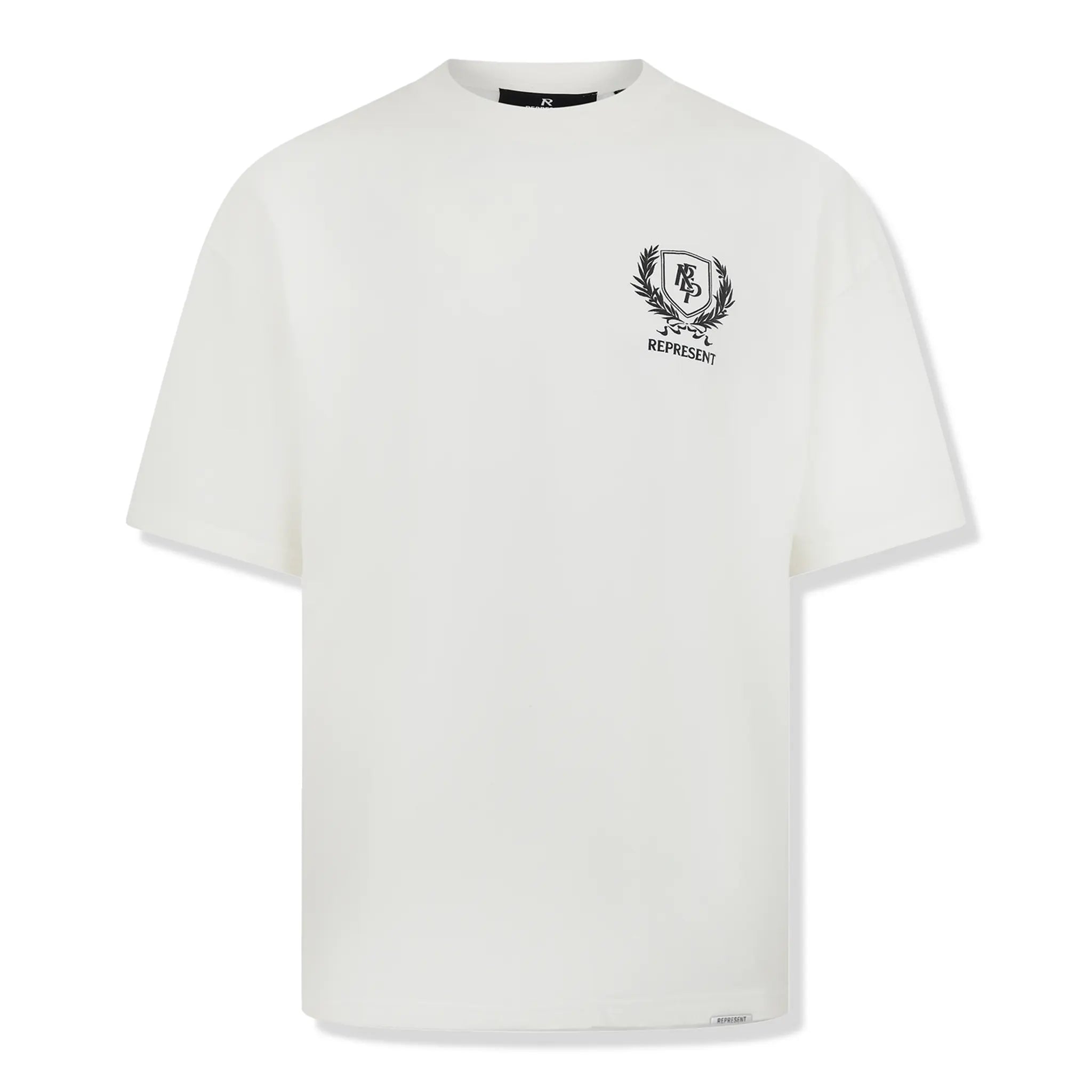 Front View of Represent Crest White T Shirt MLM41069-72